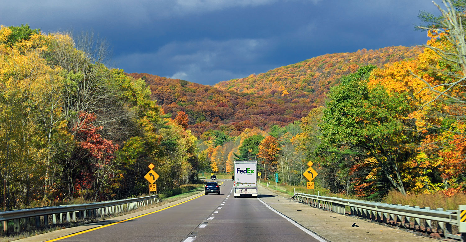 On the road in Foster Township On the road in Foster Township